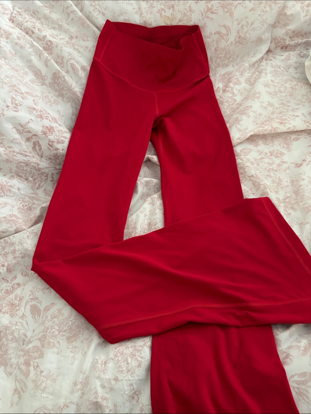 PINK Red High-Waist Flare Leggings NWOT